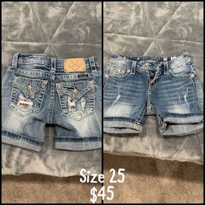 Miss Me Light Blue Distressed Denim Shorts